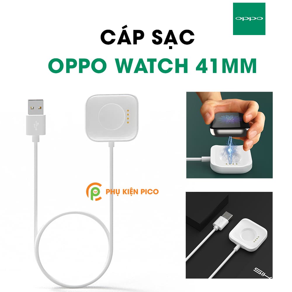 Cáp sạc đồng hồ Oppo Watch 41mm 46mm chiều dài 1m hai màu đen trắng Adapter Smartwatch - 2