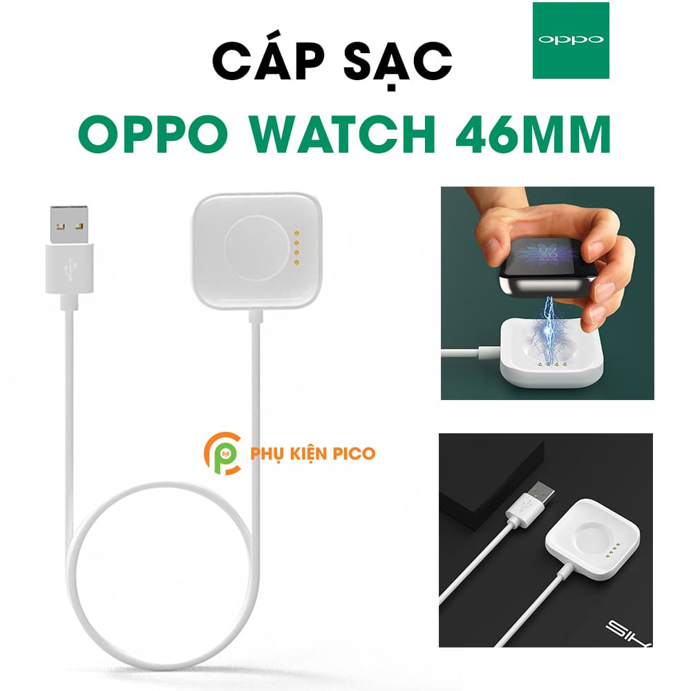 Cáp sạc đồng hồ Oppo Watch 41mm 46mm chiều dài 1m hai màu đen trắng Adapter Smartwatch - 3