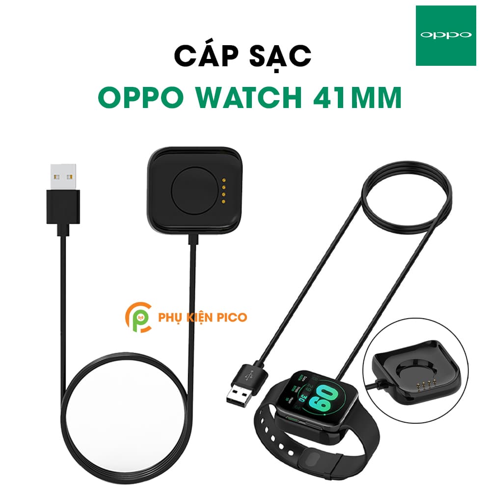 Cáp sạc đồng hồ Oppo Watch 41mm 46mm chiều dài 1m hai màu đen trắng Adapter Smartwatch - 4