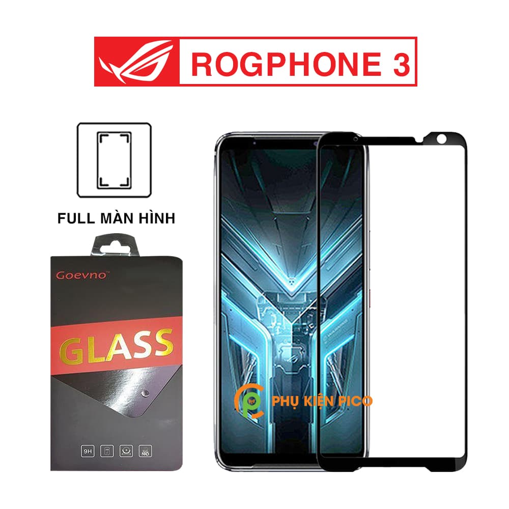 Kính cường lực Rog Phone 3 full màn hình viền đen siêu mỏng Goevno