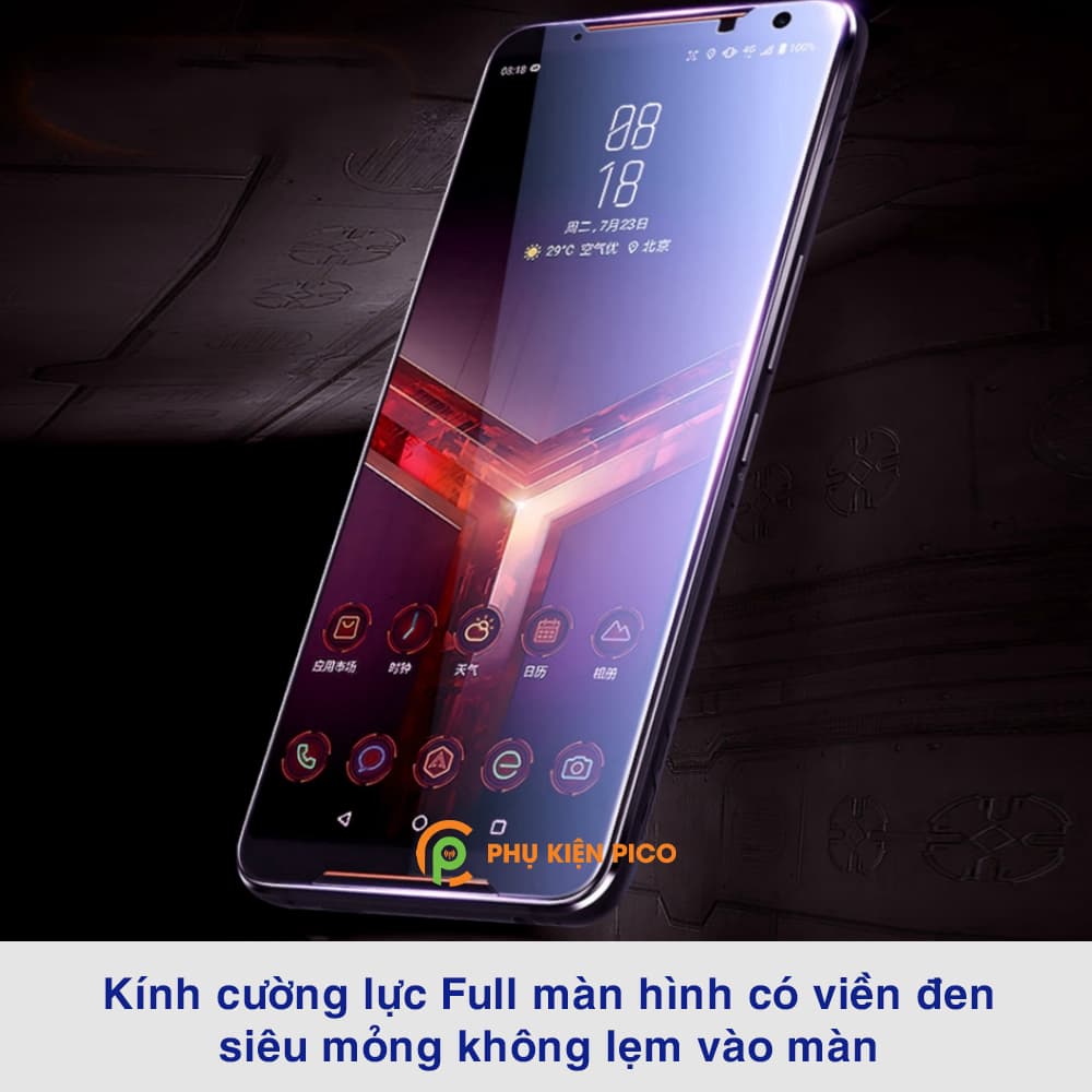 Kính cường lực Rog Phone 3 full màn hình viền đen siêu mỏng Goevno - 4