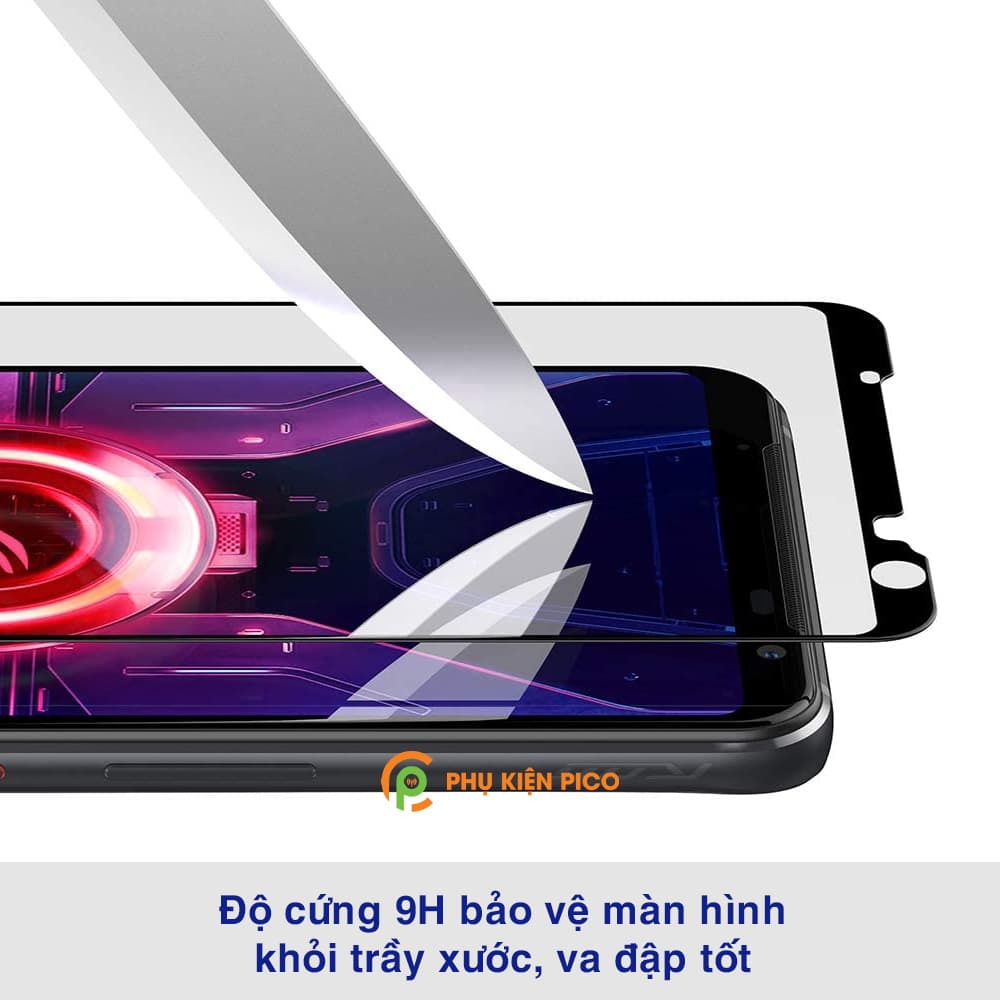 Kính cường lực Rog Phone 3 full màn hình viền đen siêu mỏng Goevno - 2