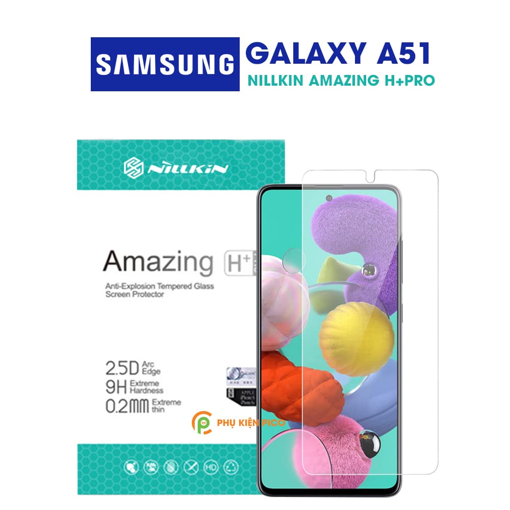 Cường lực Samsung Galaxy A51 chính hãng Nillkin Amazing H trong suốt độ cứng 9H