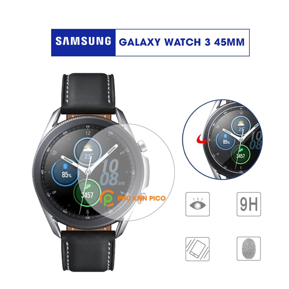 Cường lực Samsung Galaxy Watch 3 45mm trong suốt độ cứng 9H chống xước bảo vệ màn hình đồng hồ
