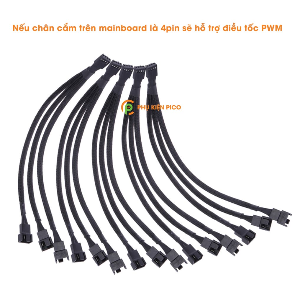 Dây chia nguồn Fan 1 ra 3 PWM - Dây chia nguồn quạt Case 1 ra 3 có PWM bọc dù siêu bền - 3