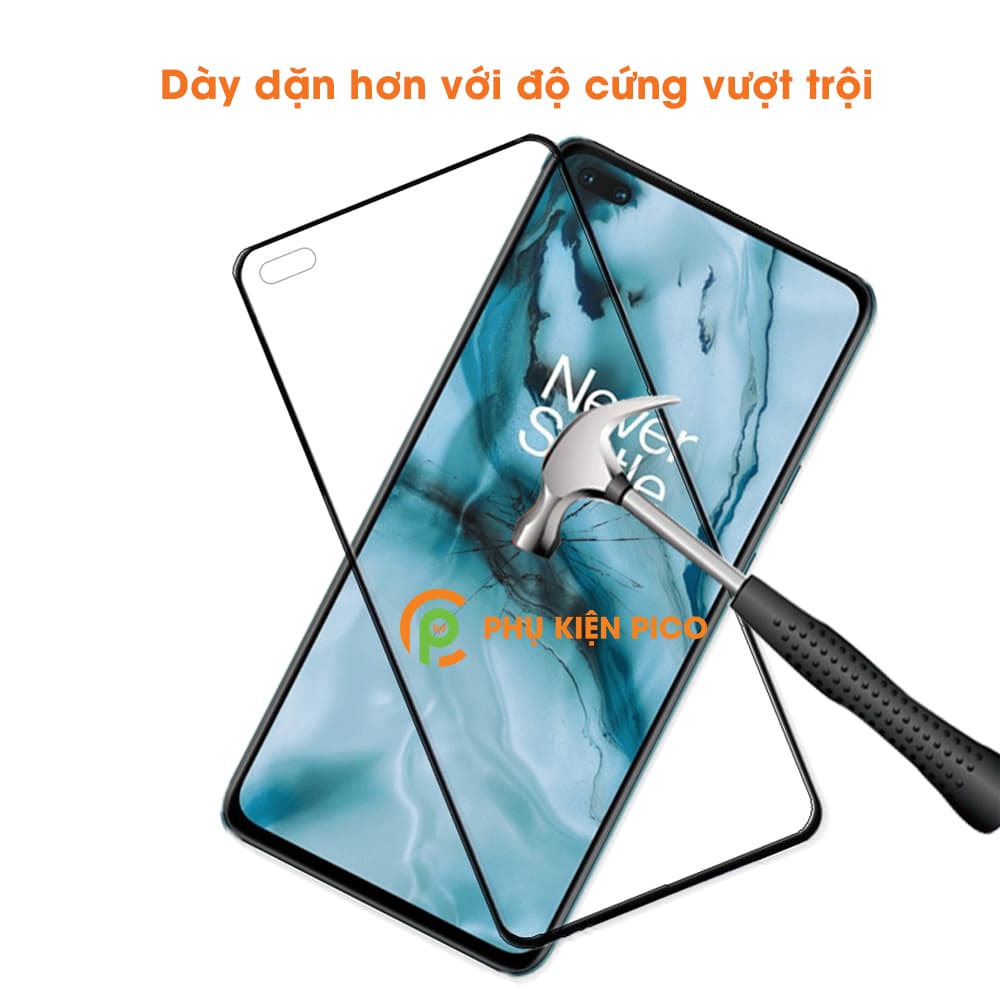 Kính cường lực Oneplus Nord viền đen siêu mỏng độ cứng 9H chống va đập - 6
