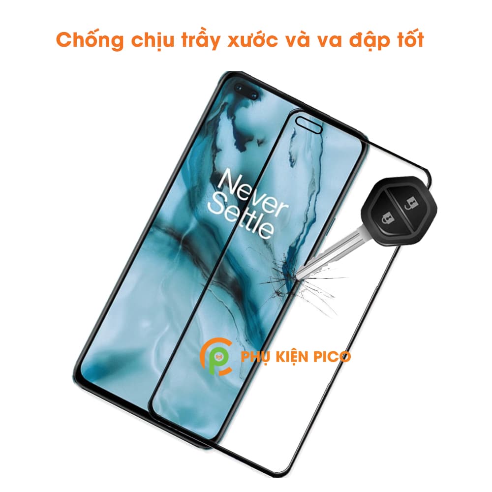 Kính cường lực Oneplus Nord viền đen siêu mỏng độ cứng 9H chống va đập - 4