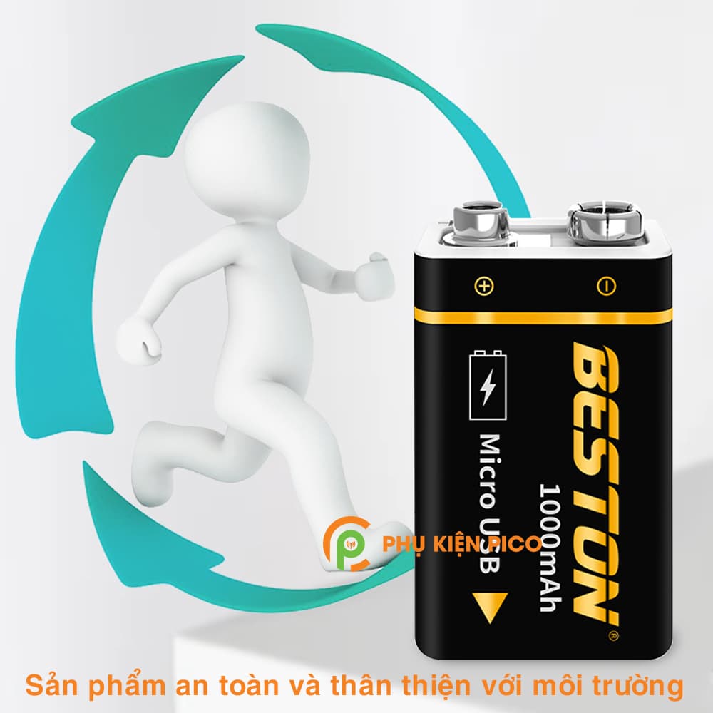 Pin trụ Lithium 1000mAh chính hãng Beston có cổng sạc trực tiếp - 6