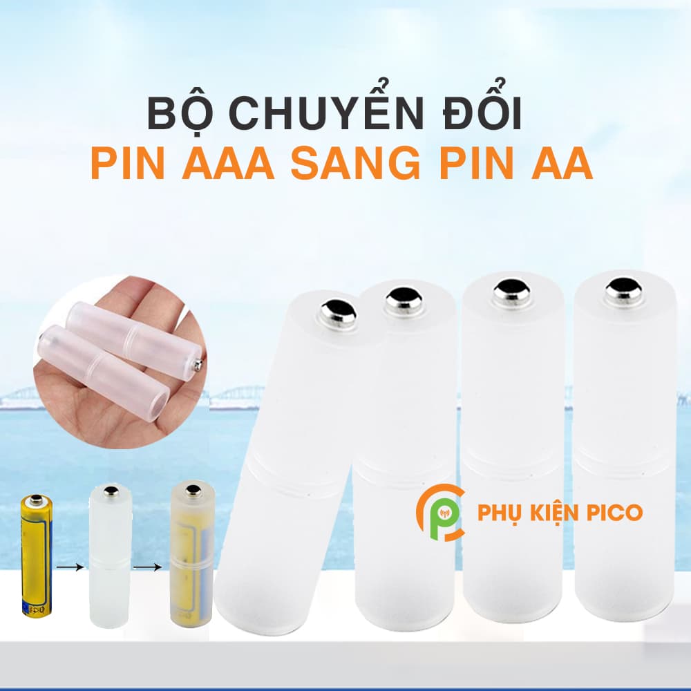 Hộp chuyển đổi pin AAA sang pin AA - Bộ 4 hộp