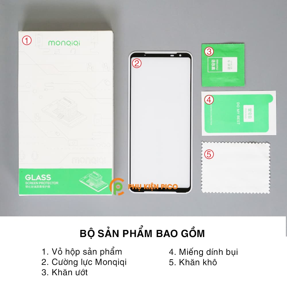 Kính cường lực Rog Phone 3 full màn hình viền đen siêu mỏng Monqiqi - 8