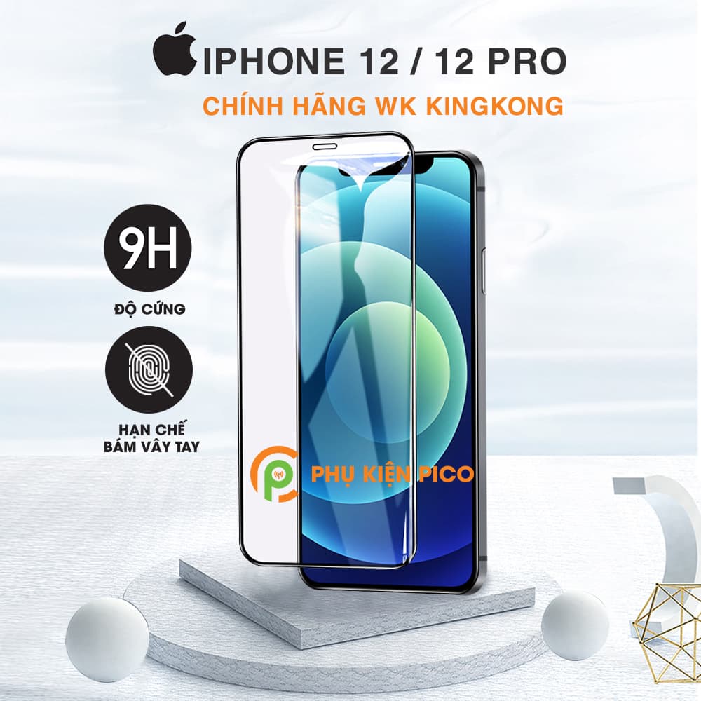 Cường lực Iphone 12 / Iphone 12 Pro chính hãng KingKong độ cứng 9H chống va đập trầy xước – Kính cường lực Iphone