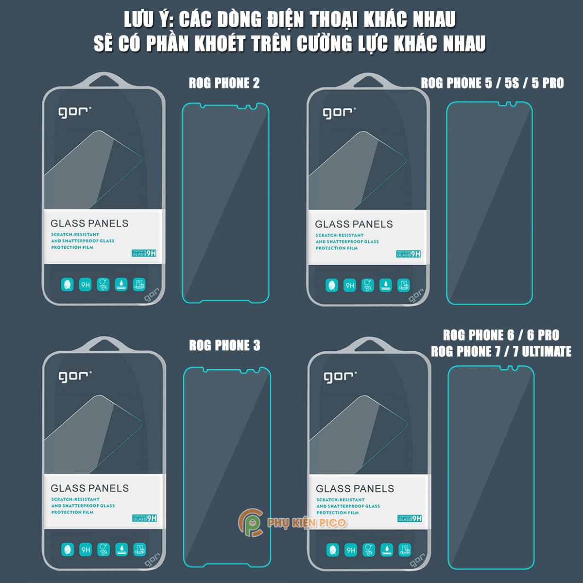 Kính cường lực Asus Rog Phone 3 chính hãng Gor bộ 2 miếng - 3