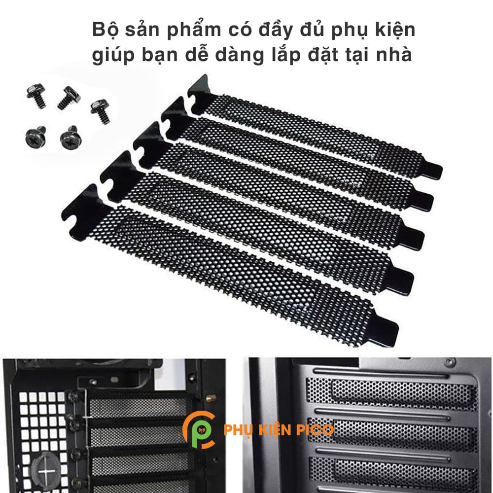 Miếng lưới lọc bụi bo mạch PCI cho máy tính – Nắp lưới khe cắm PCI - Bộ 5 miếng - 2