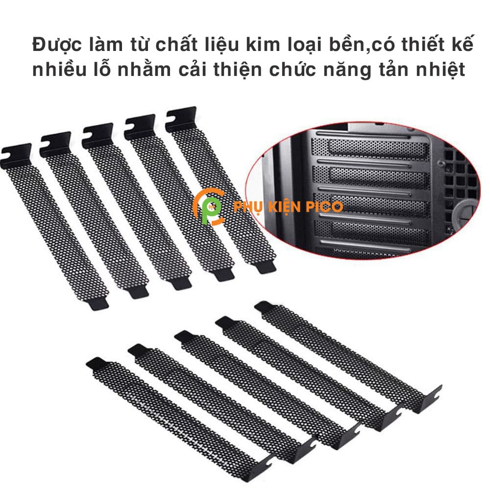 Miếng lưới lọc bụi bo mạch PCI cho máy tính – Nắp lưới khe cắm PCI - Bộ 5 miếng - 3