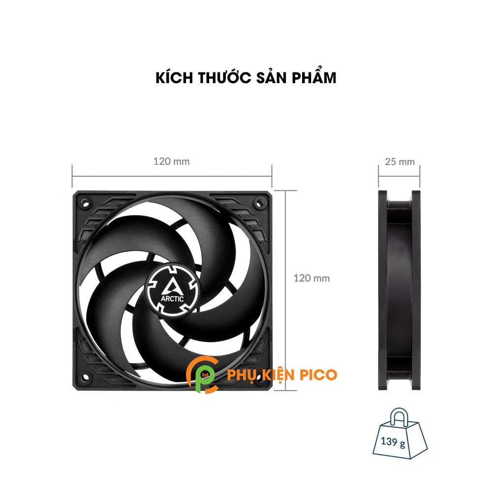 Quạt tản nhiệt case máy tính Arctic P12 PWM - Quạt Fan Case 12cm - 4