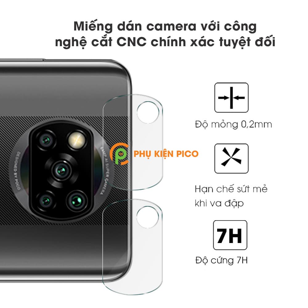 Cường lực camera Xiaomi Poco X3 NFC độ cứng 7H chống vỡ chống trầy xước – Cường lực camera Poco X3 NFC - 3