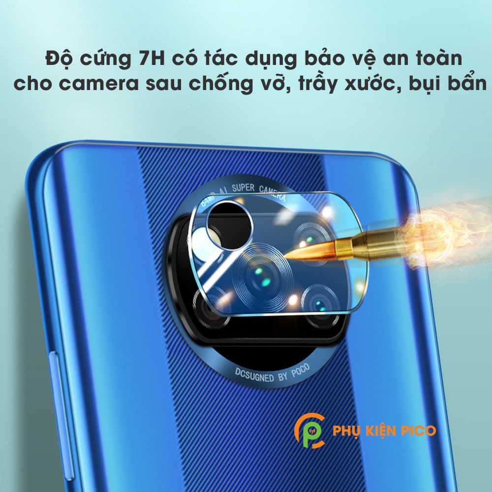 Cường lực camera Xiaomi Poco X3 NFC độ cứng 7H chống vỡ chống trầy xước – Cường lực camera Poco X3 NFC - 6