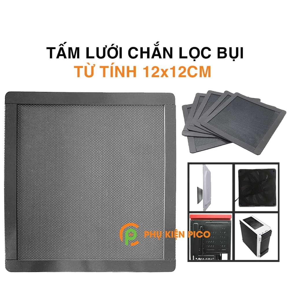Tấm lưới chắn lọc bụi từ tính quạt máy tính kích thước 12x12cm