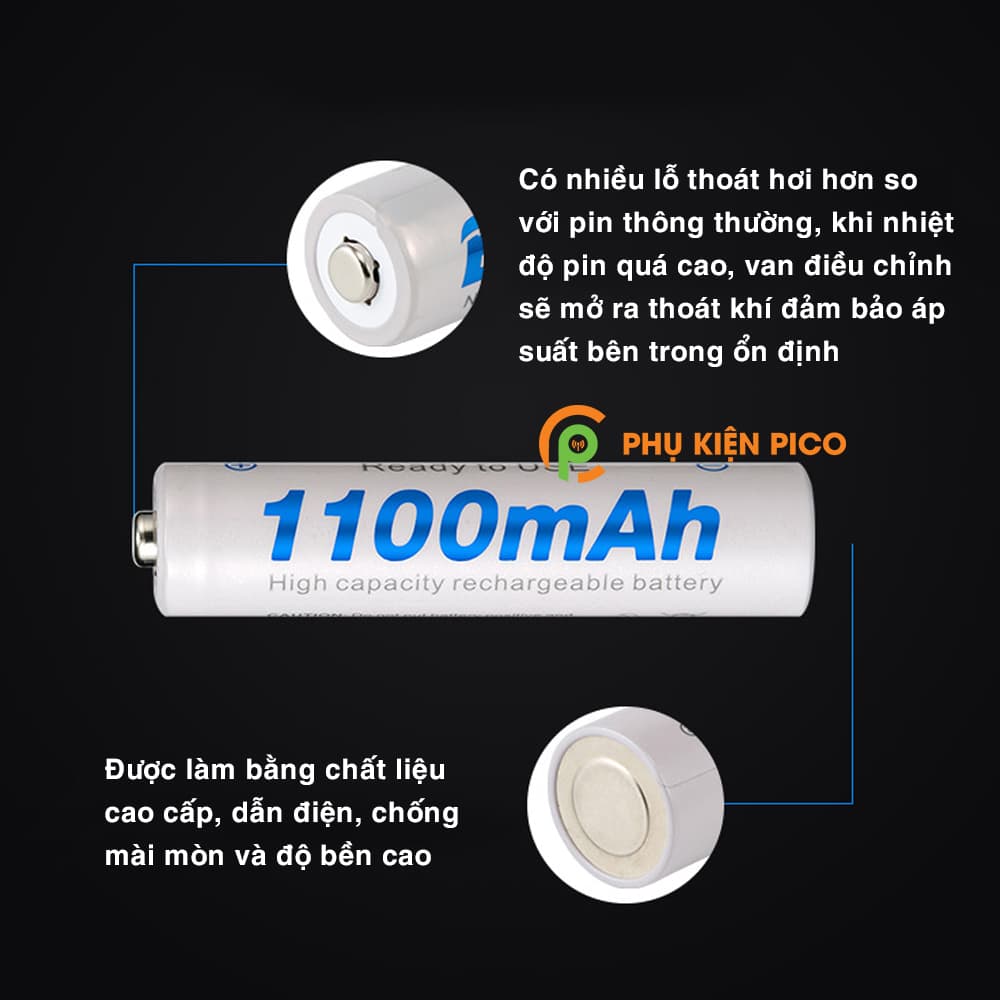 Pin sạc AAA chính hãng Beston 1100mAh 1.2V bộ 4 viên sạc lên đến 1000 lần – Pin sạc Beston - 4