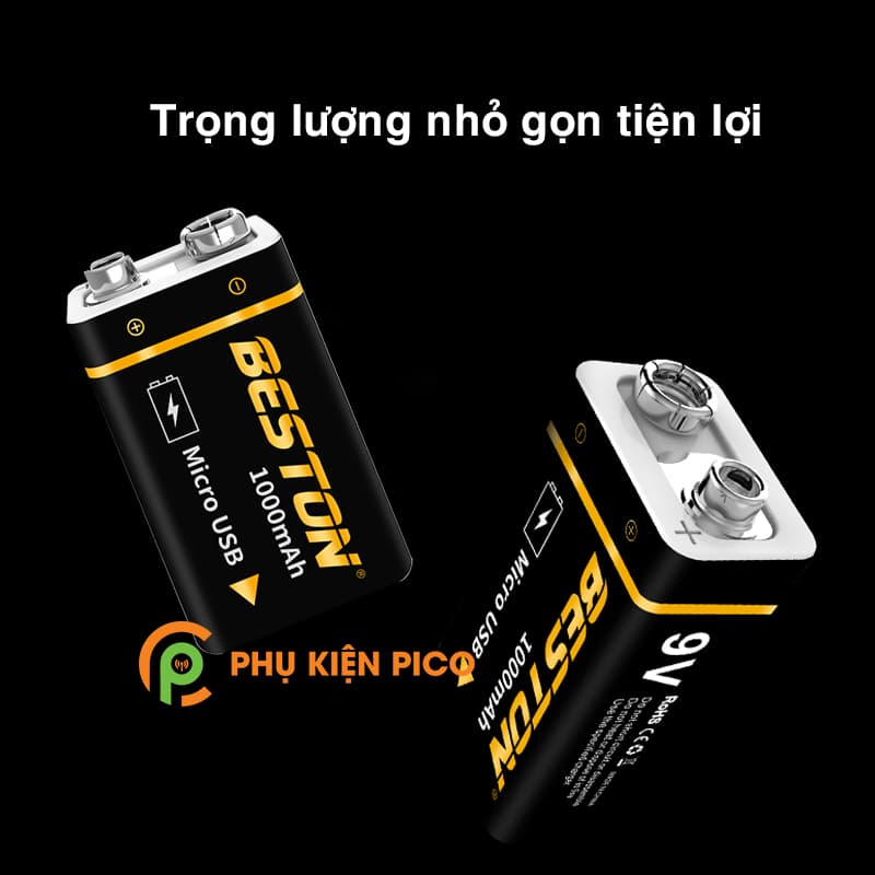 Pin trụ Lithium 1000mAh chính hãng Beston có cổng sạc trực tiếp - Pin Beston - 6