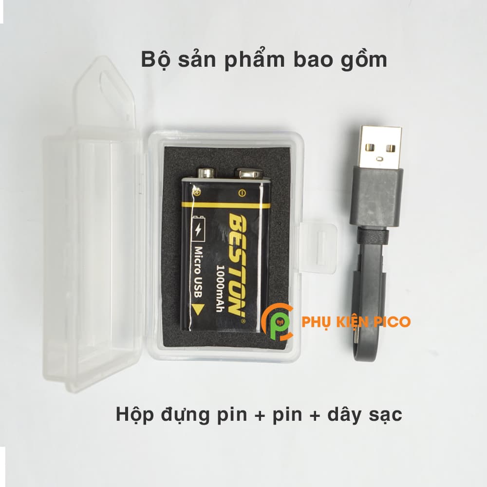 Pin trụ Lithium 1000mAh chính hãng Beston có cổng sạc trực tiếp - Pin Beston - 8