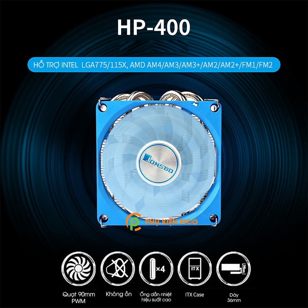 Tản nhiệt CPU topdown Jonsbo HP400 - Quạt tản nhiệt CPU ITX Jonsbo HP400 chính hãng - 5