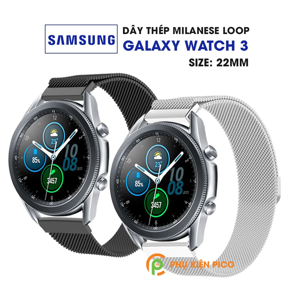 Dây đồng hồ Samsung Galaxy Watch 3 Milanese Loop 22mm bằng thép không gỉ có khóa nam châm – Dây thép Milanese Loop