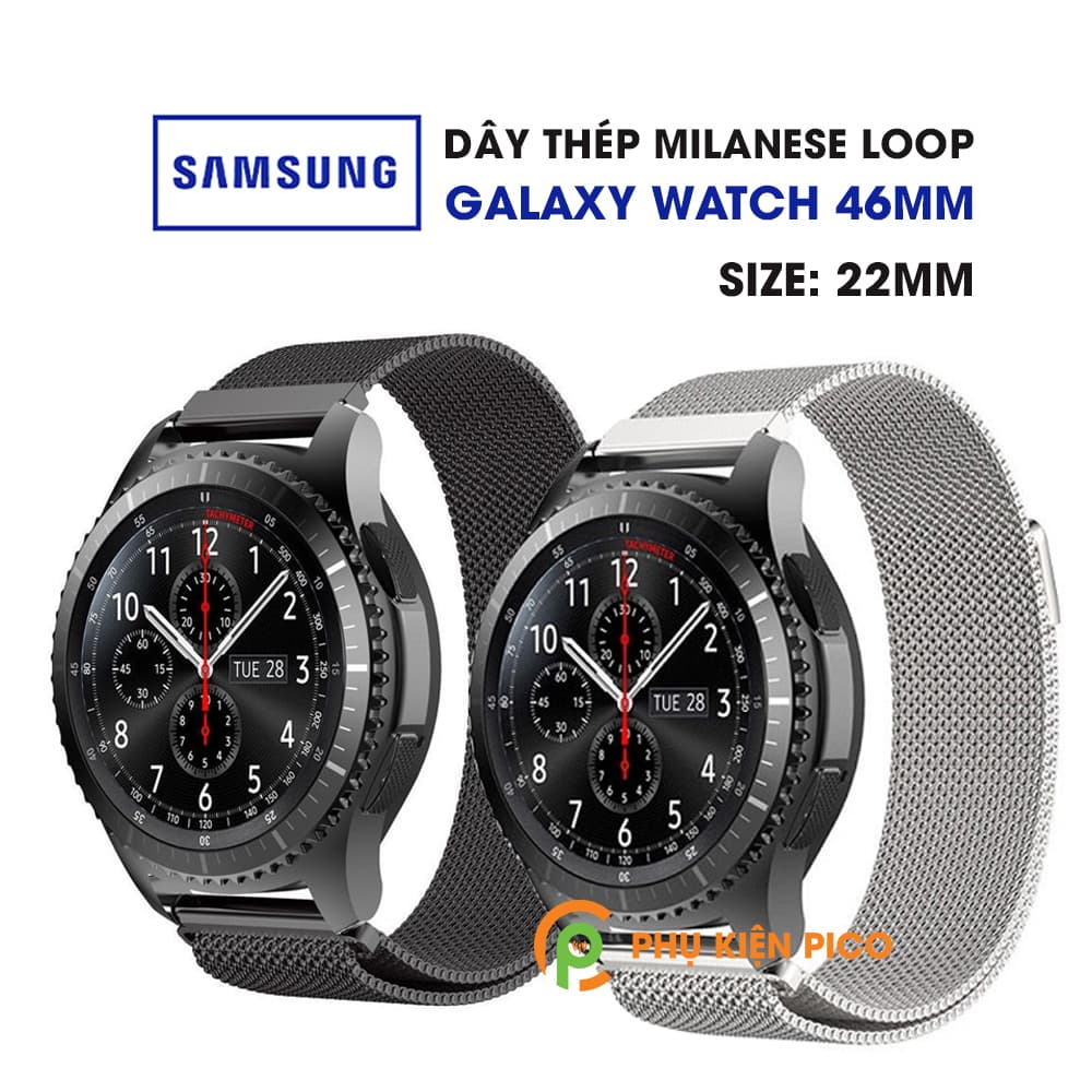 Dây đồng hồ Samsung Galaxy Watch 46mm Milanese Loop 22mm bằng thép không gỉ có khóa nam châm – Dây thép Milanese Loop