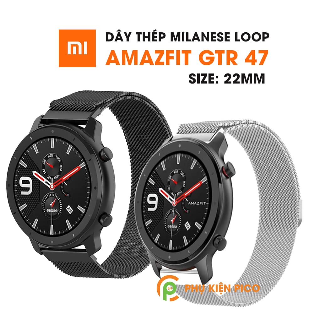 Dây đồng hồ Amazfit GTR 47mm Milanese Loop 22mm bằng thép không gỉ có khóa nam châm – Dây thép Milanese 22mm