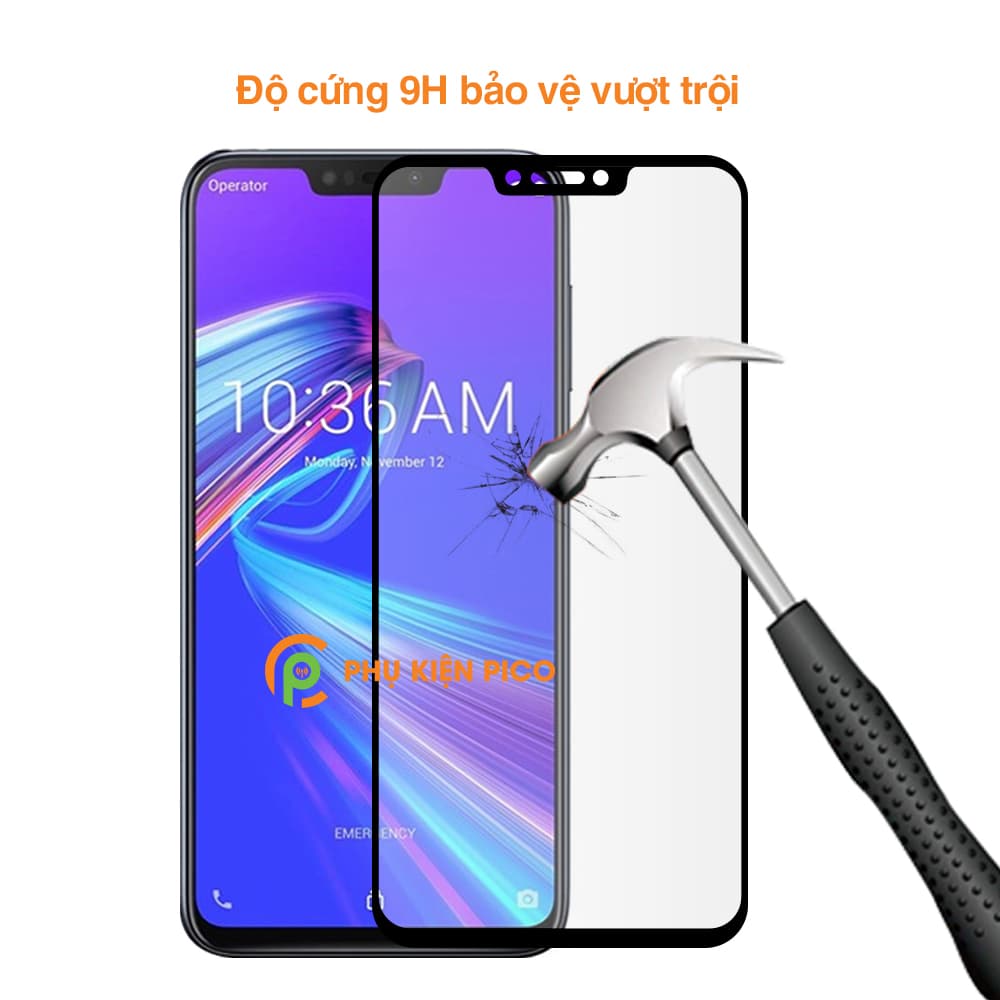 Cường lực Asus Zenfone Max M2 viền đen độ cứng 9H chống trầy xước - 7