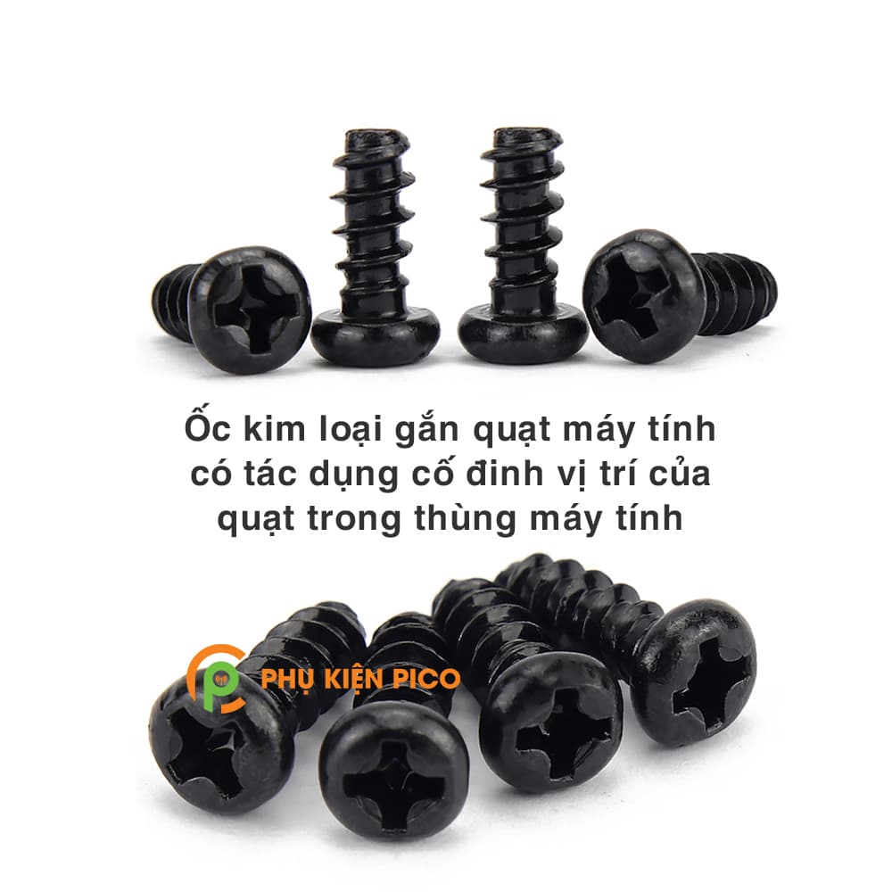Ốc kim loại gắn quạt máy tính bộ 8 ốc - Ốc fan case - 4