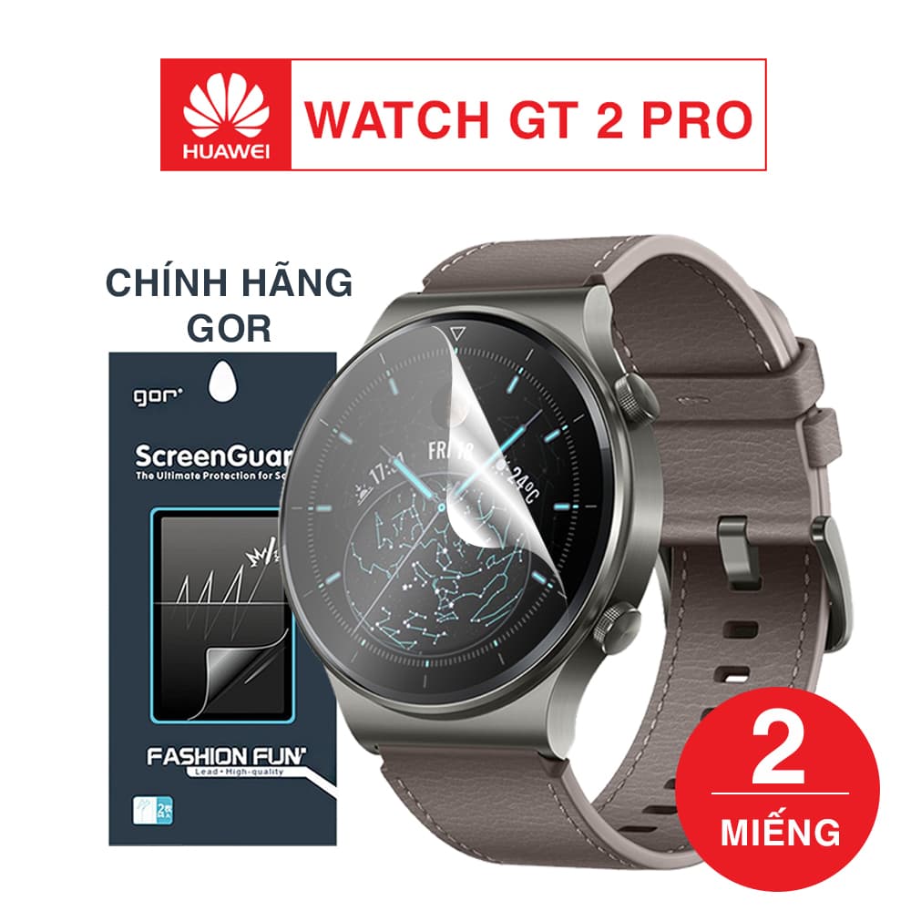 Dán màn hình Huawei GT 2 Pro chính hãng Gor bộ 3 miếng chống trầy xước đồng hồ - Dán dẻo Huawei Watch GT 2 Pro - 8