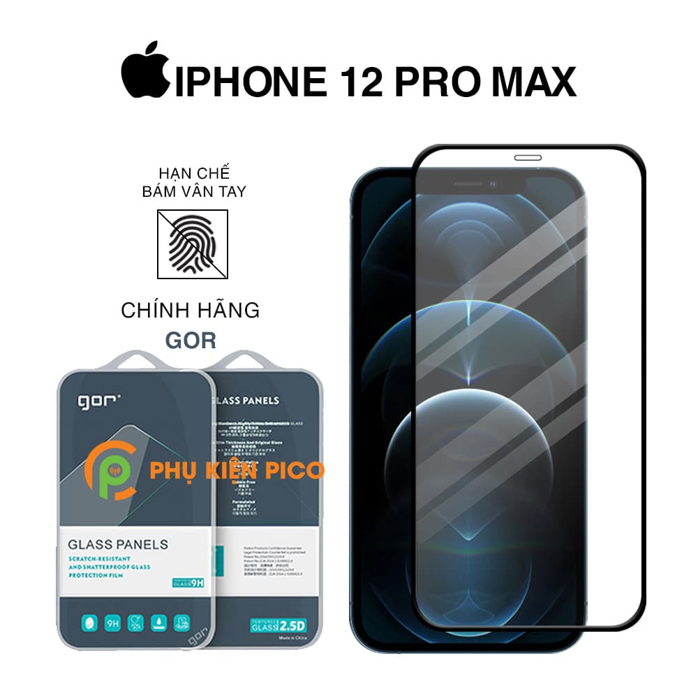 Cường lực Iphone 12 Pro Max vân mờ chống vân tay chính hãng Gor – Dán màn hình Iphone 12 Pro Max