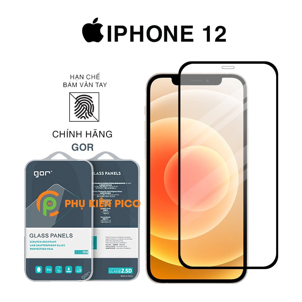 Cường lực Iphone 12 vân mờ chống vân tay chính hãng Gor – Dán màn hình Iphone 12