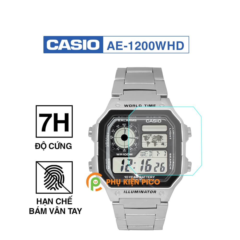 Cường lực đồng hồ Casio AE-1200WHD độ cứng 7H chống trầy xước – Dán màn hình Casio AE-1200WHD