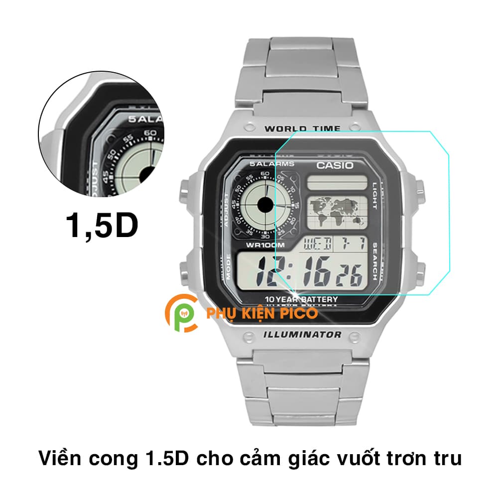 Cường lực đồng hồ Casio AE-1200WHD độ cứng 7H chống trầy xước – Dán màn hình Casio AE-1200WHD - 4