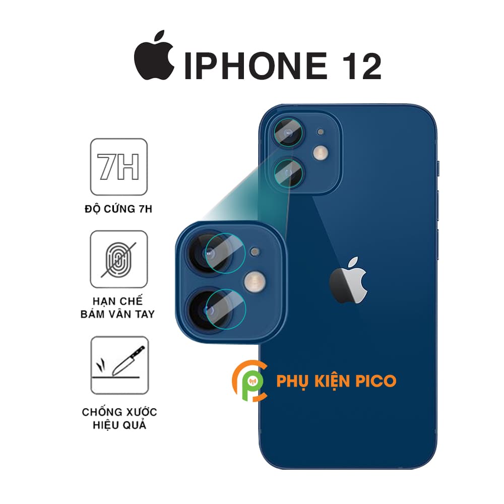 Cường lực camera Iphone 12 độ cứng 7H chống trầy xước – Dán camera Iphone 12