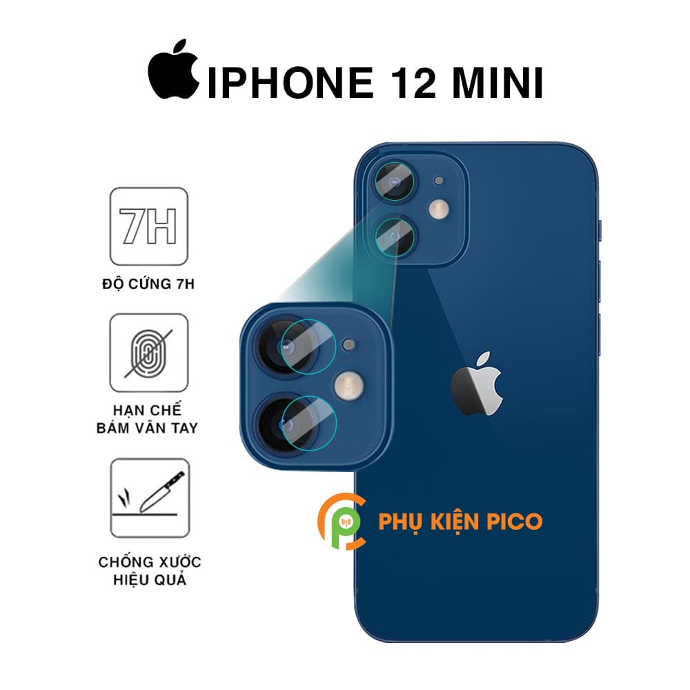 Cường lực camera Iphone 12 Mini độ cứng 7H chống trầy xước – Dán camera Iphone 12 Mini