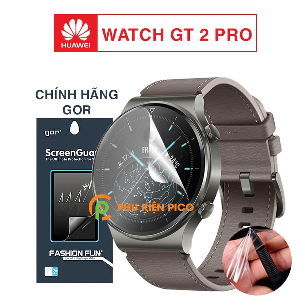 Dán màn hình Huawei GT 2 Pro chính hãng Gor bộ 3 miếng chống trầy xước đồng hồ - Dán dẻo Huawei Watch GT 2 Pro