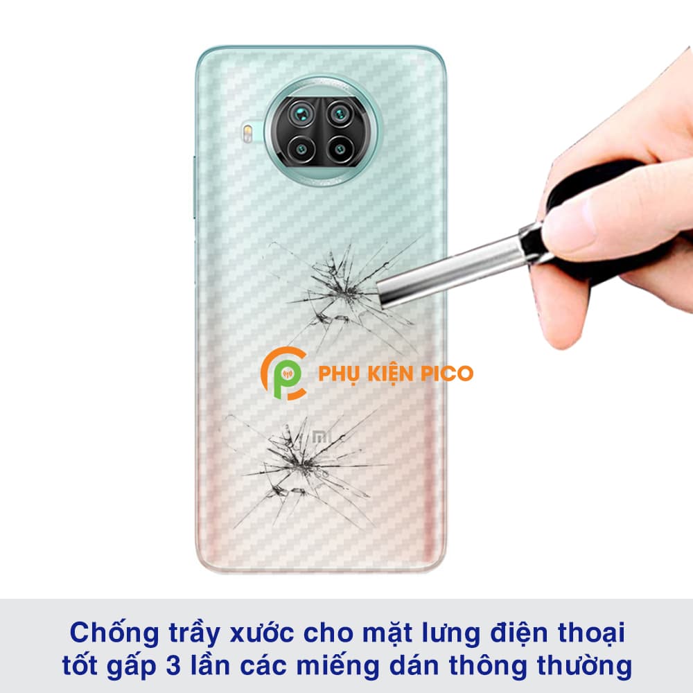 Dán lưng Xiaomi Mi 10T Lite vân Carbon 3D tản nhiệt tốt - 5