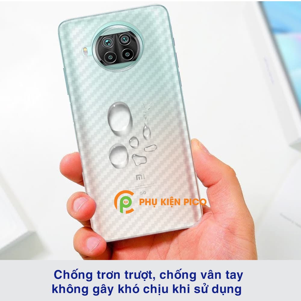 Dán lưng Xiaomi Mi 10T Lite vân Carbon 3D tản nhiệt tốt - 2
