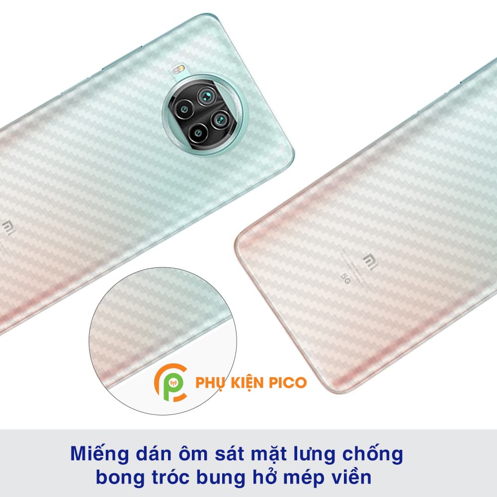 Dán lưng Xiaomi Mi 10T Lite vân Carbon 3D tản nhiệt tốt - 6