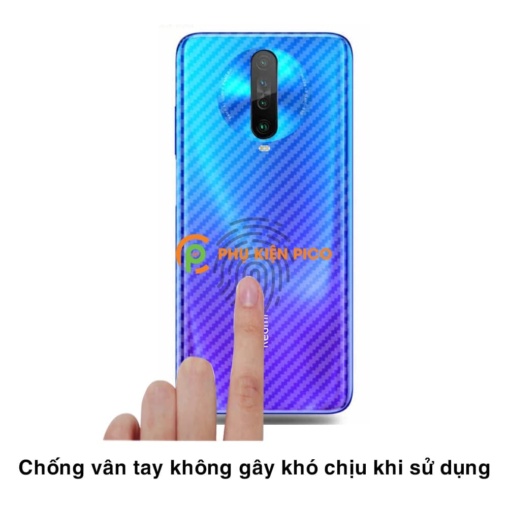 Dán lưng Poco X2 vân Carbon 3D tản nhiệt tốt – Dán lưng vân Carbon Xiaomi Poco X2 - 3