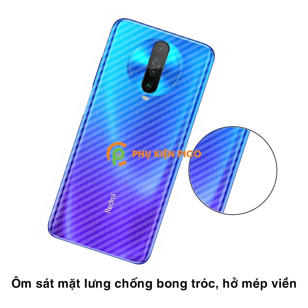 Dán lưng Poco X2 vân Carbon 3D tản nhiệt tốt – Dán lưng vân Carbon Xiaomi Poco X2 - 5