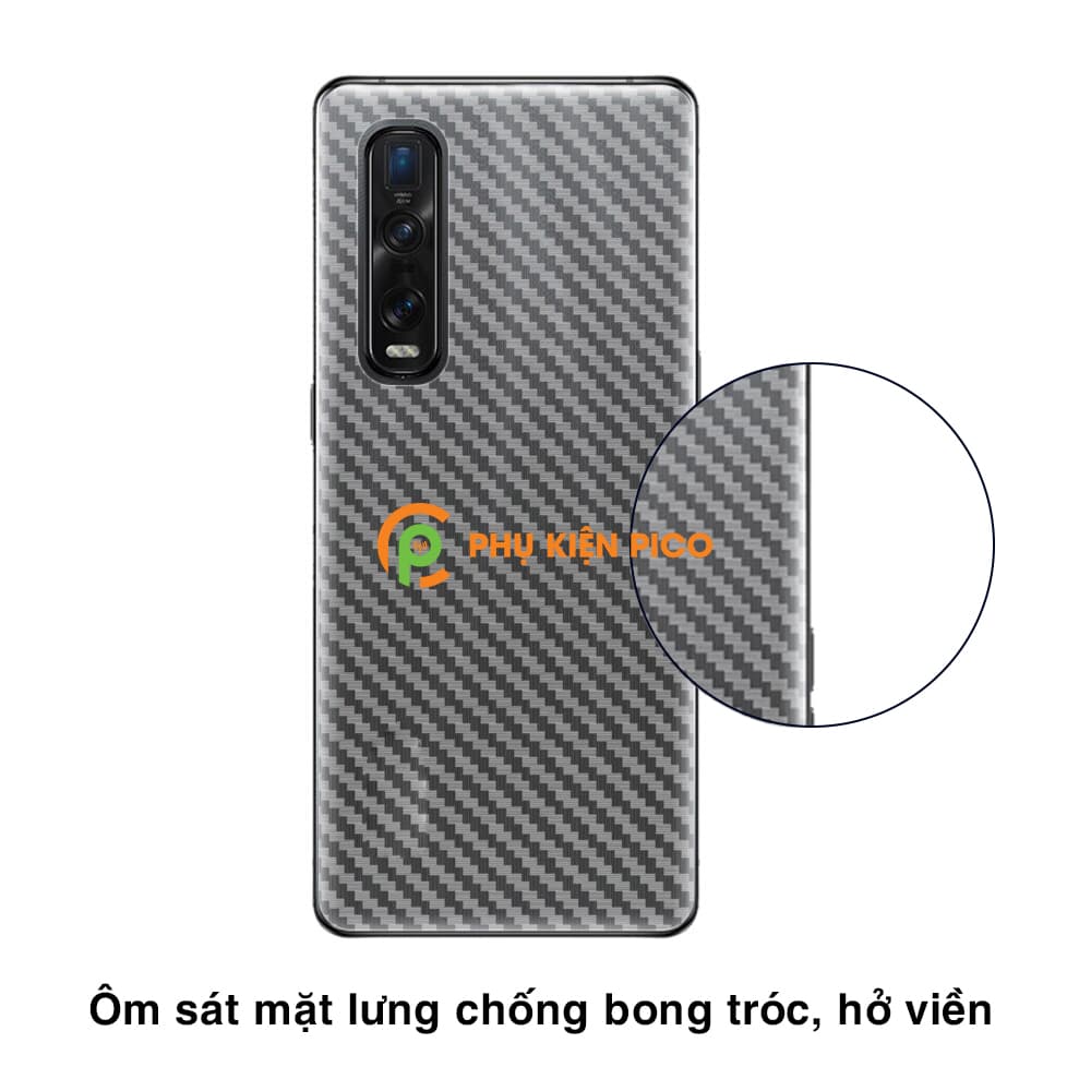 Dán lưng Oppo Find X2 Pro vân Carbon 3D tản nhiệt tốt – Dán lưng vân Carbon Oppo Find X2 Pro - 3