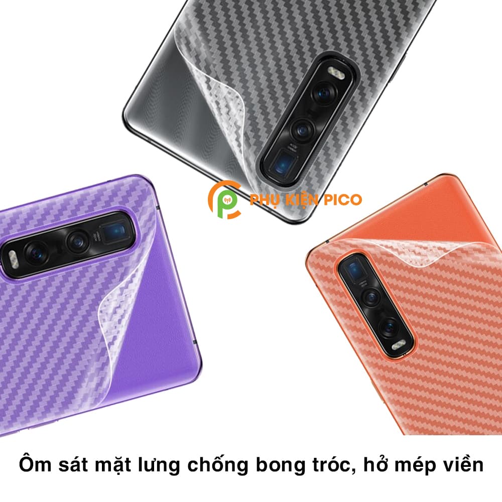Dán lưng Oppo Find X2 Pro vân Carbon 3D tản nhiệt tốt – Dán lưng vân Carbon Oppo Find X2 Pro - 5