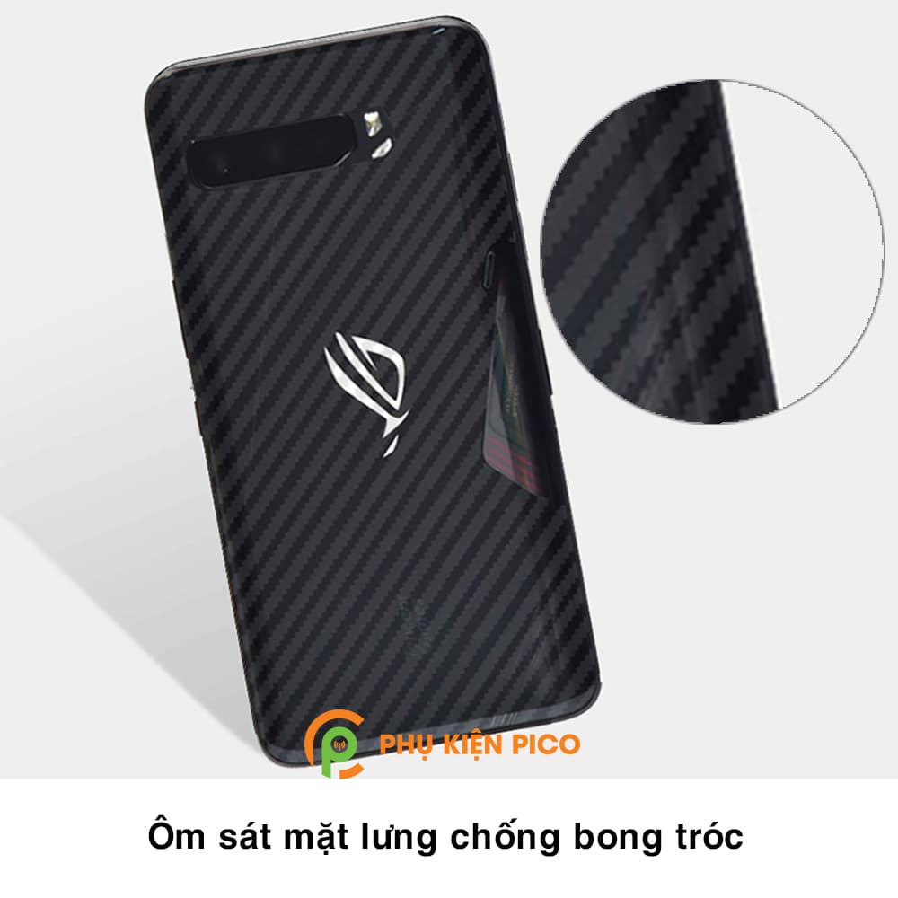 Dán lưng Rog Phone 3 vân Carbon 3D tản nhiệt tốt – Dán lưng vân Carbon Asus Rog Phone 3 - 4