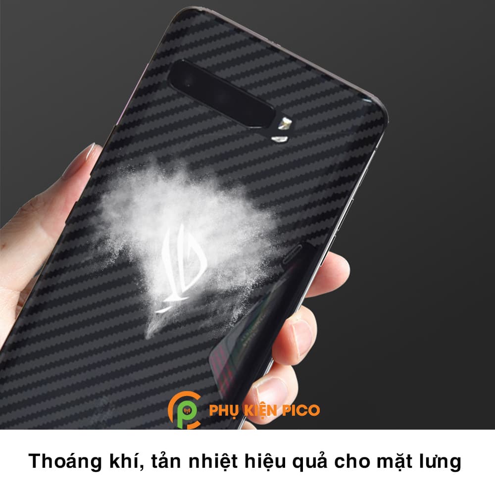 Dán lưng Rog Phone 3 vân Carbon 3D tản nhiệt tốt – Dán lưng vân Carbon Asus Rog Phone 3 - 5