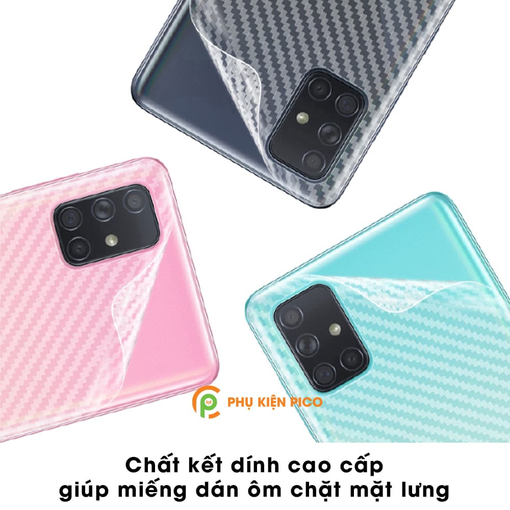 Dán lưng Samsung A71 vân Carbon 3D tản nhiệt tốt - 6
