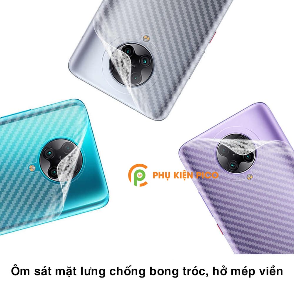 Dán lưng Poco F2 Pro vân Carbon 3D tản nhiệt tốt – Dán lưng vân Carbon Xiaomi Poco F2 Pro - 5